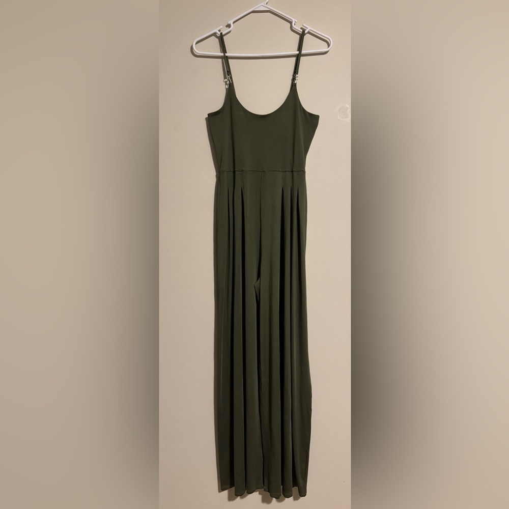 NWT Cuty Fashion Olive Green Wide Leg Spaghetti Strap Romper size large